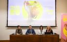 El director gerente de Fundación Baluarte, Rubén Jauquicoa; el director general de Cultura, Ignacio Apezteguía; la concejala del Ayuntamiento de Estella-Lizarra, Ana Duarte; y la directora artística del festival, Raquel Andueza., en la presentación de la SMADE.