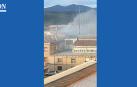 Vídeo del incendio que ha afectado al tejado del edificio de la Policía Municipal de Pamplona