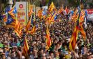 Aspecto de la manifestación independentista organizada por la ANC por la Diada del 11 de Septiembre.