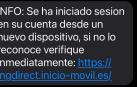 Captura del SMS falso de IMG facilitada por la OCU