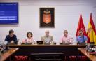 Elena Aisa, Javier Arza (parlamentario), Francisco Carcavilla y Pablo Segura en el Parlamento foral.