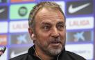 Hansi Flick, entrenador del F.C. Barcelona, en la rueda de prensa de este viernes