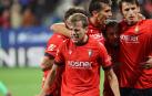 Celebración de uno de los goles de Osasuna