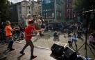 Actuación de 'Gora Musika', este sábado en la plaza Santa Ana.