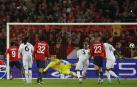 David anota de penalti frente al Real Madrid