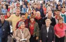 Foto de familia del jurado y los galardonados. Mercedes Del Burgo en primer plano. Detrás, Txipi Kormenza, Amaia Etxandi y Juan Ramón Oloriz