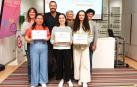 Fotografía de las premiadas: Nicol Aracely Cubas, Ainara Hernández y Marta Equiza