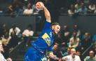 Niko Mindegia, con su nueva camiseta, en el duelo ante el Hafnarfjordur