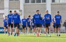 La plantilla rojilla, en el entrenamiento del jueves 10 de octubre