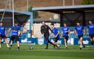 Vicente Moreno participa en el partidillo del entrenamiento de Osasuna este lunes, 14 de octubre