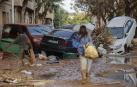Vista de una calle afectada en Paiporta, tras las fuertes lluvias causadas por la DANA