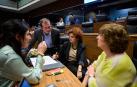 Mikel Asiain, Blanca Regulez, Isabel Aranburu e Itxaso Soto, parlamentarios de Geroa Bai, grupo que ha había presentado la moción