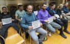 Policías municipales de Tafalla mostraron su protesta durante el pleno