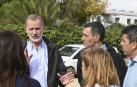 Felipe VI, Pedro Sánchez y Carlos Mazón, antes de que comenzaran los incidentes