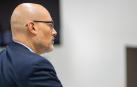 El periodista acusado de una agresión sexual, Saül Gordillo, durante el juicio en la Ciutat de la Justicia
