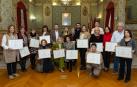 Acto de homenaje municipal a las maestras y maestros jubilados en los dos últimos cursos en los colegios de Tudela