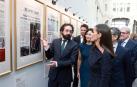 La Reina, a su llegada a la Galería de Cristal del Palacio de Cibeles, donde ha visitado la exposición por el 35º aniversario de la fundación del diario 'El Mundo'