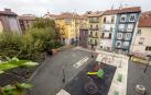 La plaza de Santa Ana coge actualmente un parque infantil, un huerto urbano y una zona con plataneros.