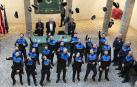 Celebración de los nuevos agentes de la Policía Municipal de Pamplona tras su toma de posesión
