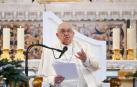 El papa Francisco, este domingo, durante la misa en Ajaccio