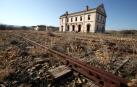 Imagen de la antigua estación de tren de Fitero, totalmente abandonada.