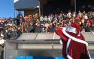 Ha llegado en helicóptero al Estadio Ciudad de Tudela