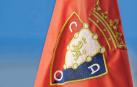 Imagen del banderín de córner de El Sadar, con el escudo de Osasuna, durante el último partido disputado en 2024 ante el Athletic