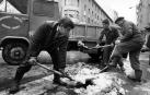 Fotos de la gran nevada que tiñó Pamplona hace 40 años.