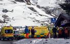 Varias ambulancias en la estación de esquí de Astún, a 18 de enero de 2025, en Jaca, Huesca, Aragón (España)