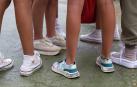 Escolares madrileños, en el patio del colegio el primer día de clase, el pasado septiembre.