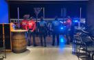 Agentes de Policía Foral y Policía Municipal de Pamplona, durante el dispositivo conjunto