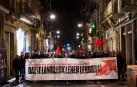 Cabecera de la marcha por las calles del Casco Antiguo de Pamplona /