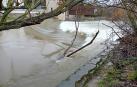 Aumento del caudal del Arga debido a las intensas lluvias
