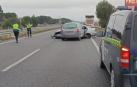 Lugar del accidente ocurrido este sábado en la A-23 sentido Zaragoza en el que ha fallecido una persona y otras cuatro han resultado heridas de gravedad