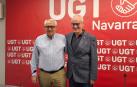 Jesús Santos, secretario general de UGT Navarra, junto a Lorenzo Ríos, quien optará a relevarle en el cargo en el 13º Congreso del sindicato