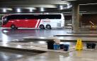 Cubos en la estación de autobuses de Pamplona