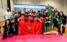 Los equipos Legotronic Beavers, Irabiox Sumelec y Tecnobotics, durante la final nacional