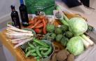 Bodegón de alimentos ecológicos