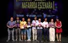 Los premiados, al finalizar la gala, celebrada en la Sala de Cámara de Baluarte