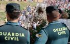Efectivos de la Guardia Civil durante la presentación del despliegue provincial del Plan Rocío Seguro