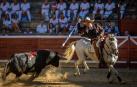 Un momento de una de las corridas de la feria taurina el año pasado en Tafalla