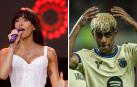La cantante Aitana, a la izda. y el futbolista Lamine Yamal, a la derecha.