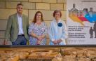La consejera Esnaola, junto al director general de Cultura, Ignacio Apezteguía, y Alicia Ancho, directora del Servicio de Patrimonio Histórico, en la presentación de la edición 2025 de las Jornadas