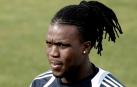 Drenthe, durante un entrenamiento con el Real Madrid en 2010