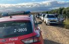 Una patrulla de la Policía Foral realiza un control de documentación en el marco del Rally de Corella /