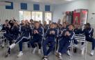 Los jugadores del equipo zaragozano de 2ª RFEF han presenciado el sorteo en las instalaciones de su club