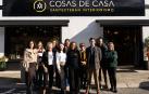 Las responsables de Santesteban Interiorismo, Plazaolako denda y Panpoxa durante la visita del director general Ezcurra a sus comercios de Santesteban, acompañados por personal técnico de CEIN y Cederna-Garalur