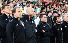 Jagoba Arrasate y su equipo técnico, en un partido anterior de la Selección de Euskadi