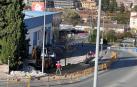 Imagen del tramo de acera que conecta la salida de Estella con la entrada de Ayegui ahora en obras.