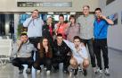 Fotos de la llegada de la selección española de frontball a Pamplonaco.